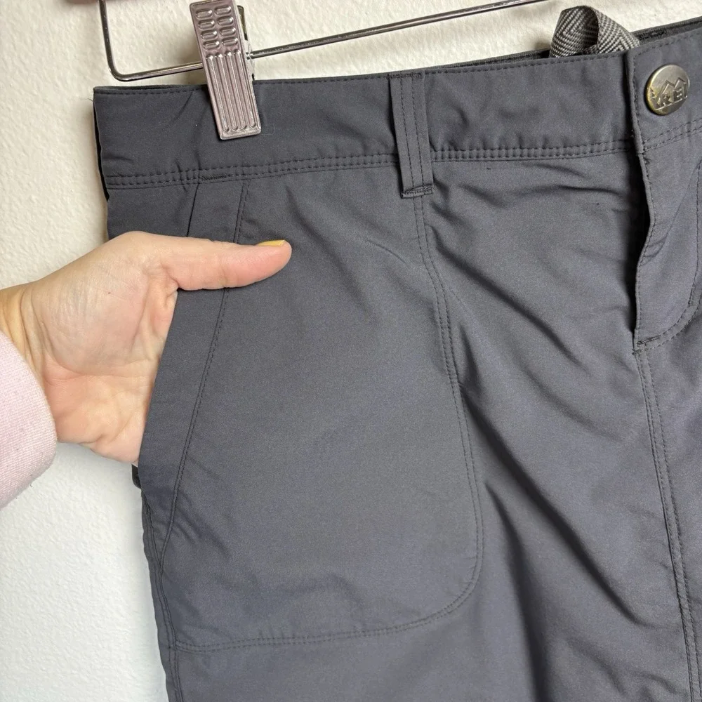 REI Women 6 Grey Skort Gorpcore Hiking Stretch Nylon